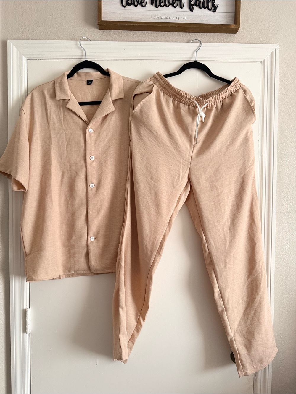 SHEIN Men's 2-Piece Short Sleeve Button-Up & Pants Set – Size M